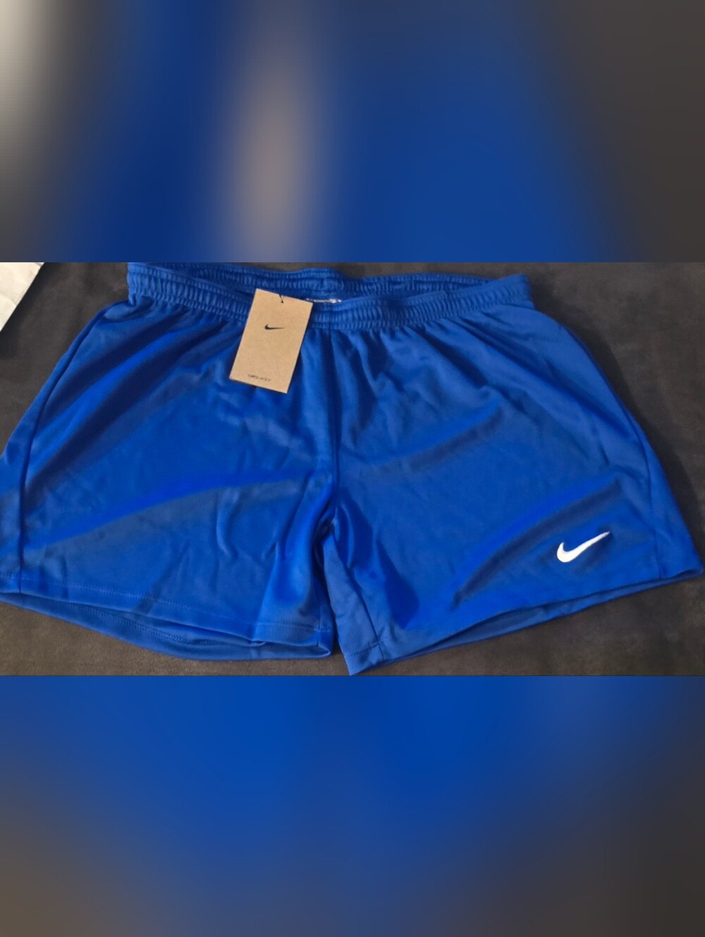 Nike Women’s Royal Blue Athletic Shorts with White Swoosh